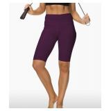 ALONG FIT Women High Waisted Biker Shorts Tummy Control Workout Yoga Shorts with Pockets Athletic Workout Running SIZE XXL, BLACK