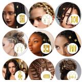 Ouligay 259PCS Gold Hair Accessories for Braids Loc Jewelry Gold Hair Jewelry Charms for Women Men Metal Hair Rings Cuffs Clips for Dreadlock Rave Accessories with Transparent Storage Box
