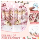 Fumete 32 Pack Christmas Pink Pencils Mini Drawing Colored Pencils Gifts Cute Santa Coloring Pencil with Sharpener in Tube Christmas Gifts for Students Classroom Reward