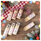 Fumete 32 Pack Christmas Pink Pencils Mini Drawing Colored Pencils Gifts Cute Santa Coloring Pencil with Sharpener in Tube Christmas Gifts for Students Classroom Reward