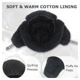 Windproof Suede Trapper Hat Cozy Plush Russian Ushanka Hat with Ear Flaps, for Men & Women