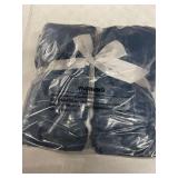 TOONOW Faux Fur Luxury Throw Blanket,Double Side Soft Fluffy Shaggy Fuzzy Blanket for Couch Sofa Bed (Navy, X-Large Twin Size)