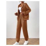 BTFBM Women 2 Piece Outfits 2025 Fall Sweatsuit Sets Zip Up Hoodie Sweatpants Tracksuit Lounge Matching Set Size XXL