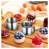 Cabilock 6-Pack Stainless Steel Round Cake Mousse Molds 2.87 Inch Mini Ring Baking Set for Home Bakers Small Desserts and Parties