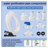 26pcs Ice Maker Water Line Kit, 1/4 Fridge Water Line Kit Include 49.2ft PE Tube and Fittings for Ice Maker Coffee Machine Refrigerator