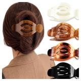 SuPoo 4PCS 5 Inch Flat Claw Clips for Women Big Flat Hair Clips French Concord Hair Clips Side Slide Volume Clips Strong Hold Lay Back Hair Barrettes Duck Billed Hair Claws for Thick Thin Hair