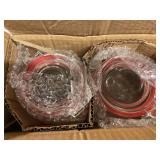 Set of 2 airtight wide mouth glass jar with lid 17oz 0.5 liter Clear Glass Kitchen, Pantry Organizer. Keep your food, grains coffee, tea, cookies and candies dry, fresh. (Oval PC11002-F)