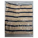 Beautife Womens Plus Size Short Puff Sleeve Sweater Tops Lightweight Striped T Shirts Summer Casual Crew Neck Knit Pullover Size XL