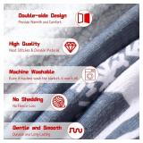 Buryeah 6 Pack Sherpa Fleece Christmas Throw Blankets Double-Layer Fabric Soft 50 x 60 Inch Holiday Blanket Bulk with Santa Claus Reindeer Snowman Xmas Tree Print for Couch Sofa Decor (Gray Deer)