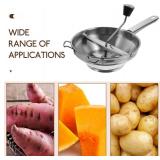 Food Mill Stainless Steel, Rotary Food Mill for Tomato Sauce, Mashed Potatoes, Applesauce, Jams and More, Potato Ricer (Silver)