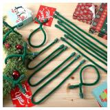 Zhengmy 24 Pcs 20' 25' 30' Christmas Velvet Garland Ties Christmas Decorative Twist Ties for Banister Reusable and Flexible Wreath Twist for Xmas Home Decorations Holiday Craft Wrapping (Green)
