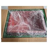 Red Co. Set of 2 Red and Green Decorative Nesting Wooden Merry Christmas Storage Crate Organizers with Golden Lettering