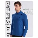 Mens Golf Shirts Skinny Quarter Zip Pullover Outdoor Sports Running Shirts, Large