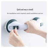 2PCS Shower Handle Grab Bars Bathroom and Showers Bars Safety with Locking latches for Handicap, Elderly, Injury, Kid, Senior Assist Bath Handle Suction Bar Handles, Non Skid (White and Green)