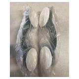 2PCS Shower Handle Grab Bars Bathroom and Showers Bars Safety with Locking latches for Handicap, Elderly, Injury, Kid, Senior Assist Bath Handle Suction Bar Handles, Non Skid (White and Green)