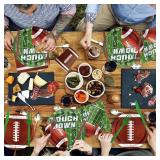 Football Party Decorations, Football Plates Napkins Tablecloth Banner Touch Down Football Party Supplies Kit for Football Game Day Tailgate Party, Football Birthday Party Decorations, Serve 25