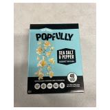 POPFULLY Sea Salt & Pepper Popcorn, Sharing Bags, Savory Flavor, Big Pop, Micro Popcorn Bags - 3-Pack