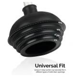 NEIKO 60166A Toilet Plunger with Patented All-Angle Design, Heavy-Duty Toilet Bowl Plunger with Aluminum Handle, Bathroom Necessity , Black, 1-Pack