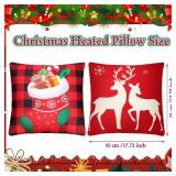 2 Pcs 17.7'x17.7' Heated Pillow for Lumbar Support Electric Pillow for Office Chair 5 Heat Setting USB Heated Throw Pad for Period Cramp Abdomen Neck Winter Gift No Power Bank Included(Vivid Style)