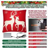 2 Pcs 17.7'x17.7' Heated Pillow for Lumbar Support Electric Pillow for Office Chair 5 Heat Setting USB Heated Throw Pad for Period Cramp Abdomen Neck Winter Gift No Power Bank Included(Vivid Style)