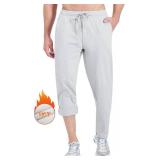 Men's Fleece Lined Sweatpants with Pockets 30'/32' Stretch Winter Warm Work Pants Athletic Sweat Pants Workout Gym Joggers, 30L Medium