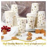 Snowflake Disposable Coffee Cups with Lids Hot Cold Beverage Coffee Cups for Winter Valentine's Day Christmas Party Tea Cafe Home Restaurant Picnic Drinking(240 Pcs,12 oz)