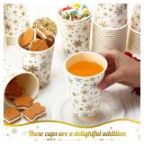 Snowflake Disposable Coffee Cups with Lids Hot Cold Beverage Coffee Cups for Winter Valentine's Day Christmas Party Tea Cafe Home Restaurant Picnic Drinking(240 Pcs,12 oz)