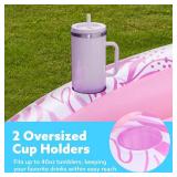 SLOOSH Inflatable Tanning Pool Lounger Float, 72' x 56' Pool Floats Adult with Pillow, 4 in 1 Round Suntan Tub Raft Floatie,Sunbathing Bed Lounge for Water Blow Up Ball Pit Party Gifts, Pink