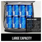 GORILLA GRIP Insulated Lunch Box Bag for Women Men,15L, Leakproof XL Reusable Soft Cooler Bags, Multiple Compartments, Mesh Pockets and Adjustable Strap, Food Tote Keeps Drinks Cold, 13x9, Light Gray