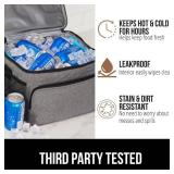 GORILLA GRIP Insulated Lunch Box Bag for Women Men,15L, Leakproof XL Reusable Soft Cooler Bags, Multiple Compartments, Mesh Pockets and Adjustable Strap, Food Tote Keeps Drinks Cold, 13x9, Light Gray