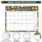 SET OF FIVE - 2026 Wall Calendar - 12 Months Wall Calendar 2026 from Feb. 2026 - Dec. 2026, 14.8' x 11.6', Twin-Wire Binding, Blank Block, Julian Dates, Hanging Loop, Holiday Reminder, Thick Paper