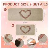 11 Pcs Valentine's Day Kitchen Decor and Accessories Set 3 Kitchen Mats 4 Love Heart Resistant Oven Mitts 4 Dish Towels,17x29&17x47 Inch Non Slip Rugs Valentine Decorations for Home