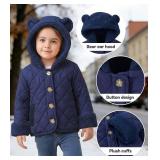 Baby Girl Winter Jackets Coat 6M-3Y Toddler Light Button-up Outwear with Hooded