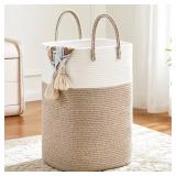 Laundry Basket,Woven Cotton Rope Laundry Hamper,Versatile Storage for Dirty Clothes,Baby Toys,and Blankets in Bathroom, Nursery,and Living Room (Brown, 60L) Laundry Basket,Woven Cotton Rope Laundry Hamper,Versatile Storage for Dirty Clothes,Baby Toys,and Blankets in Bathroom, Nursery,and Living Room (Brown, 60L)