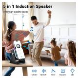 Induction Speaker with Phone Stand 5 in 1 Wireless Induction Bluetooth Audio for iPhone Android Phone Speakers Amplifier with Rechargeable Colorful Light, Birthday Gifts for Men Women Teens (Black) Induction Speaker with Phone Stand 5 in 1 Wireless Induction Bluetooth Audio for iPhone Android Phone Speakers Amplifier with Rechargeable Colorful Light, Birthday Gifts for Men Women Teens (Black)