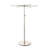 bjewego Rotating Keychain Display Stand - Height-adjustable Brushed Silver Metal Jewelry Organizer - Long Necklace Display Stand with 6 Hook - Scratch-resistant Display Racks for Craft Shows bjewego Rotating Keychain Display Stand - Height-adjustable Brushed Silver Metal Jewelry Organizer - Long Necklace Display Stand with 6 Hook - Scratch-resistant Display Racks for Craft Shows