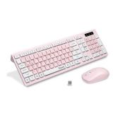 Wireless Keyboard and Mouse Combo, Reccazr 2.4G Full-Sized Keyboard and Mouse Cordless, 3 DPI Adjustable Mouse, Dual-System Keyboard for Computer/Laptop/Windows/Mac (Pink & White) Wireless Keyboard and Mouse Combo, Reccazr 2.4G Full-Sized Keyboard and Mouse Cordless, 3 DPI Adjustable Mouse, Dual-System Keyboard for Computer/Laptop/Windows/Mac (Pink & White)