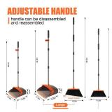 Broom and Dustpan Set, Upgraded Broom with Dustpan Combo Set with 56\' Tall Adjustable Handle, Self-Cleaning Teeth, Upright Standing Dust Pan for Heavy Duty Indoor Outdoor Cleaning and Pet Hair Broom and Dustpan Set, Upgraded Broom with Dustpan Combo Set with 56\' Tall Adjustable Handle, Self-Cleaning Teeth, Upright Standing Dust Pan for Heavy Duty Indoor Outdoor Cleaning and Pet Hair
