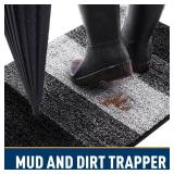 Smiry Dog Door Mat for Muddy Paws, Absorbs Moisture and Dirt, Low-Profile Entryway Mat with Non-Slip Backing, Entry Indoor Outdoor Doormat for Inside Floor (30x20 Inches, Black, Striped) Smiry Dog Door Mat for Muddy Paws, Absorbs Moisture and Dirt, Low-Profile Entryway Mat with Non-Slip Backing, Entry Indoor Outdoor Doormat for Inside Floor (30x20 Inches, Black, Striped)