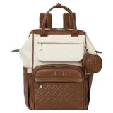 BabbleRoo Leather Diaper Bag Backpack, Multifunction Large Bags with Changing Pad & Stroller Straps & Pacifier Case, Unisex Stylish Travel Back Pack Nappy Changing Bag for Moms Dads (Coffee Cream) BabbleRoo Leather Diaper Bag Backpack, Multifunction Large Bags with Changing Pad & Stroller Straps & Pacifier Case, Unisex Stylish Travel Back Pack Nappy Changing Bag for Moms Dads (Coffee Cream)