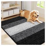Smiry Dog Door Mat for Muddy Paws, Absorbs Moisture and Dirt, Low-Profile Entryway Mat with Non-Slip Backing, Entry Indoor Outdoor Doormat for Inside Floor (40x32 Inches, Black, Striped) Smiry Dog Door Mat for Muddy Paws, Absorbs Moisture and Dirt, Low-Profile Entryway Mat with Non-Slip Backing, Entry Indoor Outdoor Doormat for Inside Floor (40x32 Inches, Black, Striped)