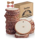 Travlog Unfinished Wood Slices with Hole, Natural Wood Circles Blank with Bark for DIY Crafts, Home Decor, Christmas Ornaments (30Pcs, 2.8-3.1 Inch) Travlog Unfinished Wood Slices with Hole, Natural Wood Circles Blank with Bark for DIY Crafts, Home Decor, Christmas Ornaments (30Pcs, 2.8-3.1 Inch)