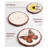 Travlog Unfinished Wood Slices with Hole, Natural Wood Circles Blank with Bark for DIY Crafts, Home Decor, Christmas Ornaments (30Pcs, 2.8-3.1 Inch) Travlog Unfinished Wood Slices with Hole, Natural Wood Circles Blank with Bark for DIY Crafts, Home Decor, Christmas Ornaments (30Pcs, 2.8-3.1 Inch)