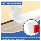Vinyl Door Threshold Flooring Transition Strip Self Adhesive Carpet Edging Strip for Laminate Doorway Edge Threshold from 1/5\' to 2/5\' (White, 3.3 Ft) Vinyl Door Threshold Flooring Transition Strip Self Adhesive Carpet Edging Strip for Laminate Doorway Edge Threshold from 1/5\' to 2/5\' (White, 3.3 Ft)