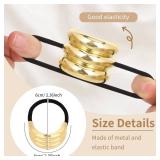 WHAVEL 6 Pcs Gold Hair Ties Hair Cuff Non-Damage Ponytail Holders Gold Hairs Accessories for Women WHAVEL 6 Pcs Gold Hair Ties Hair Cuff Non-Damage Ponytail Holders Gold Hairs Accessories for Women