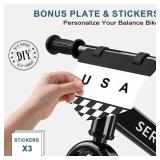 SEREED Toddler Balance Bike 2 Year Old, No Pedal Kids Toy Bike for 2-5 Years Old, Tool-Free Adjustment, Gift for 2-3 Girls, Customize Plate with 3pcs Stickers (Black) SEREED Toddler Balance Bike 2 Year Old, No Pedal Kids Toy Bike for 2-5 Years Old, Tool-Free Adjustment, Gift for 2-3 Girls, Customize Plate with 3pcs Stickers (Black)