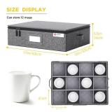 YearningHome Cup and Mug Storage Box with Hard Shell and Dividers for Coffee Mugs,Tea Cups and Glasses,Stackable Storage Organizers with Lid,Handles,Zips and Lable for Moving,Holds 12,2 Pack, Grey YearningHome Cup and Mug Storage Box with Hard Shell and Dividers for Coffee Mugs,Tea Cups and Glasses,Stackable Storage Organizers with Lid,Handles,Zips and Lable for Moving,Holds 12,2 Pack, Grey