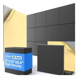 20 Pack Acoustic Panels with Self Adhesive, 12\' X 12\' X 0.4\' High Density Sound Proof Foam Panels for Walls, Soundproof Wall Panels, Square Sound Absorbing Panels for Home Studio Office Decor - Bla 20 Pack Acoustic Panels with Self Adhesive, 12\' X 12\' X 0.4\' High Density Sound Proof Foam Panels for Walls, Soundproof Wall Panels, Square Sound Absorbing Panels for Home Studio Office Decor - Bla
