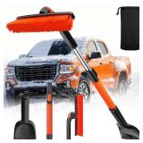 DMJN [2026 Upgrade Extendable Car Snow Brush and Ice Scraper [3-in-1] Clean Snow, Ice and Frost, 45''Adjustable Length with 360Â° Rotating Brush Head, Suitable for All Cars-Medium
