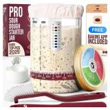 Superbaking Sourdough Starter Jar, Beginner Sourdough Starter Kit, 34oz Wide Mouth Sour Dough Glass Jar with Guides & Recipes, Sourdough Bread Baking Supplies, Sourdough Container Crock Superbaking Sourdough Starter Jar, Beginner Sourdough Starter Kit, 34oz Wide Mouth Sour Dough Glass Jar with Guides & Recipes, Sourdough Bread Baking Supplies, Sourdough Container Crock